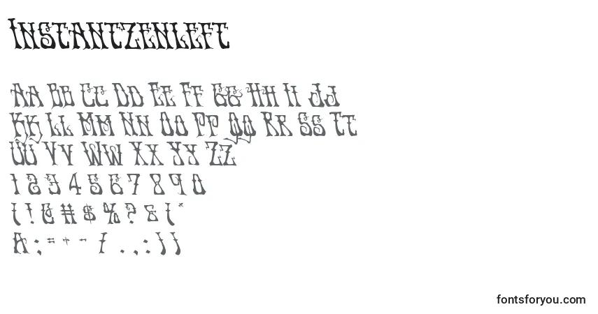 Czcionka Instantzenleft – alfabet, cyfry, specjalne znaki