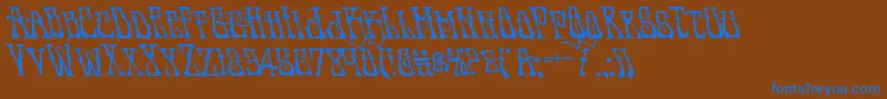 Instantzenleft Font – Blue Fonts on Brown Background