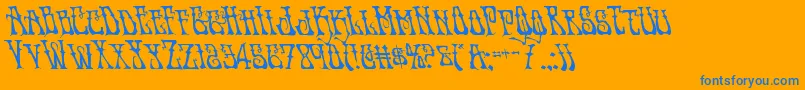 Instantzenleft Font – Blue Fonts on Orange Background