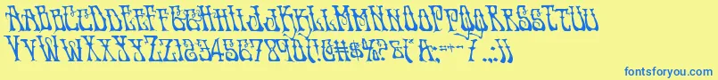 Instantzenleft Font – Blue Fonts on Yellow Background