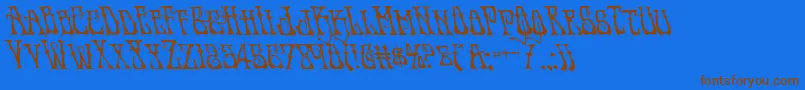 Instantzenleft Font – Brown Fonts on Blue Background