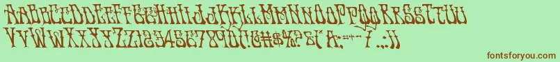 Instantzenleft Font – Brown Fonts on Green Background