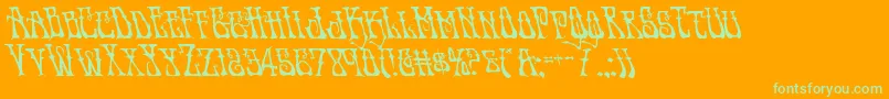 Instantzenleft Font – Green Fonts on Orange Background