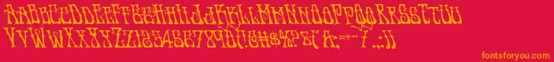Police Instantzenleft – polices orange sur fond rouge