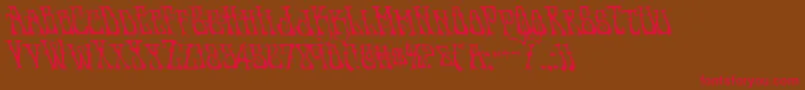 Instantzenleft Font – Red Fonts on Brown Background