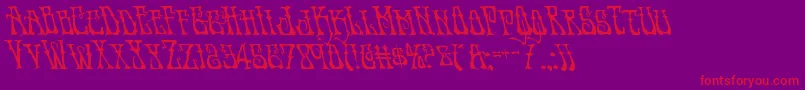 Instantzenleft-Schriftart – Rote Schriften auf violettem Hintergrund