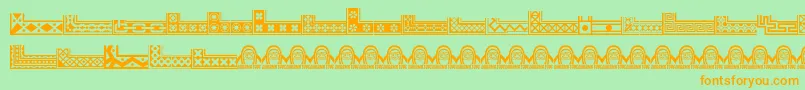GothicextrasD-Schriftart – Orangefarbene Schriften auf grünem Hintergrund