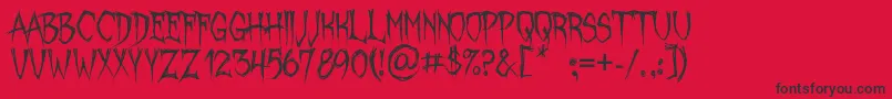 OctoberCrow Font – Black Fonts on Red Background