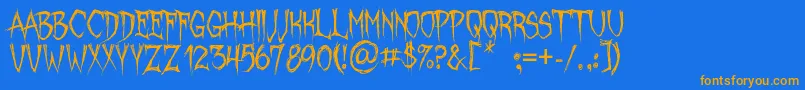 OctoberCrow Font – Orange Fonts on Blue Background