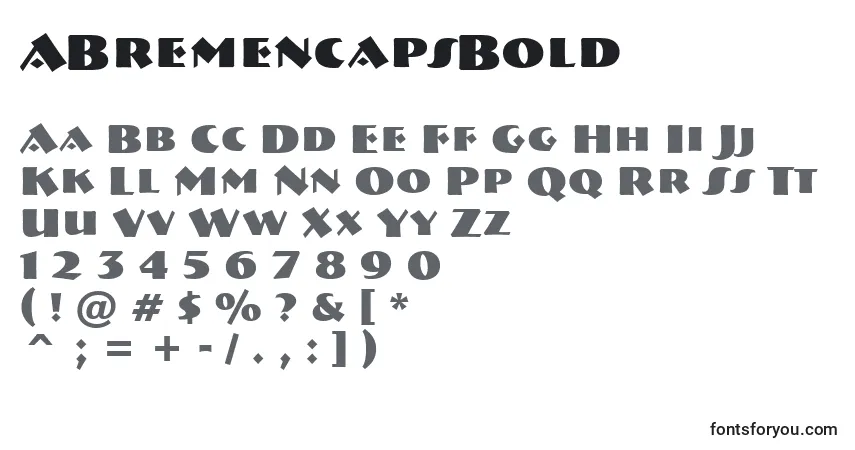 Шрифт ABremencapsBold – алфавит, цифры, специальные символы