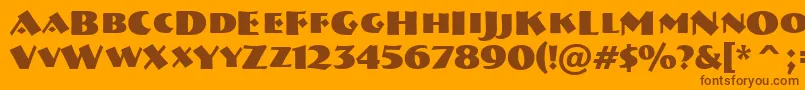 Шрифт ABremencapsBold – коричневые шрифты на оранжевом фоне