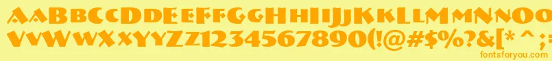 ABremencapsBold Font – Orange Fonts on Yellow Background