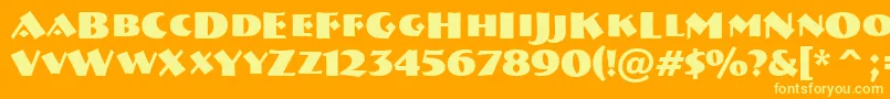 ABremencapsBold-fontti – keltaiset fontit oranssilla taustalla