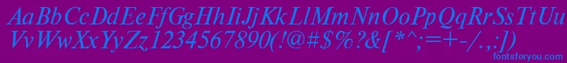 TimesdlItalic Font – Blue Fonts on Purple Background