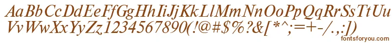 TimesdlItalic Font – Brown Fonts on White Background