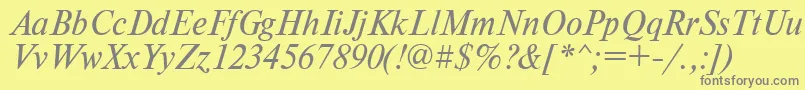 TimesdlItalic Font – Gray Fonts on Yellow Background