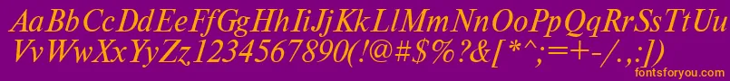 フォントTimesdlItalic – 紫色の背景にオレンジのフォント