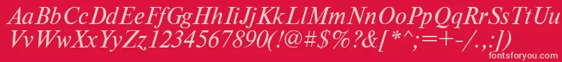 TimesdlItalic Font – Pink Fonts on Red Background