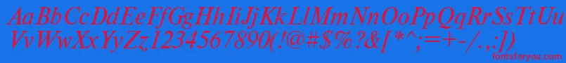 TimesdlItalic Font – Red Fonts on Blue Background