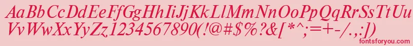 TimesdlItalic Font – Red Fonts on Pink Background
