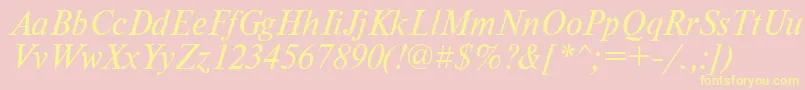 TimesdlItalic Font – Yellow Fonts on Pink Background