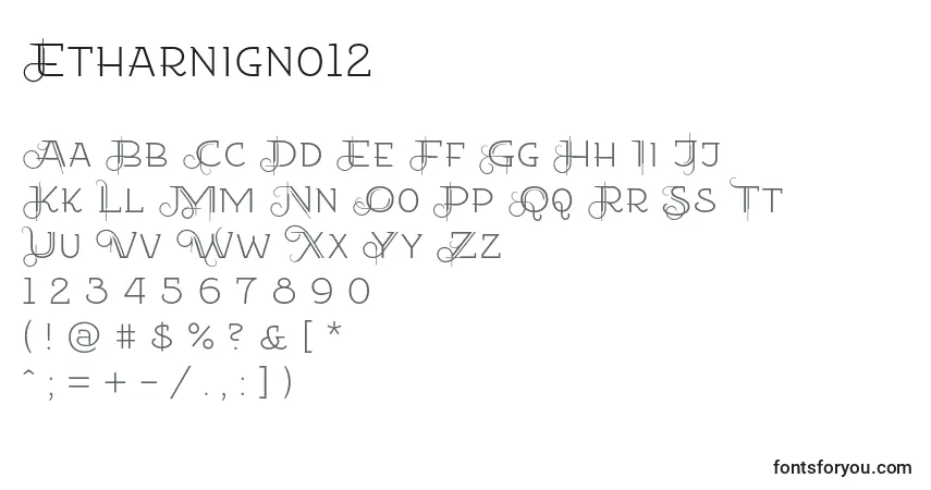 Schriftart Etharnigno12 – Alphabet, Zahlen, spezielle Symbole