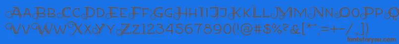 Więcej informacji o czcionce Etharnigno12 Czcionka Etharnigno12 – brązowe czcionki na niebieskim tle