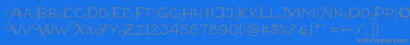 フォントEtharnigno12 – 青い背景に灰色の文字