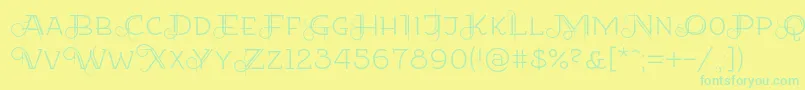 Etharnigno12 Font – Green Fonts on Yellow Background