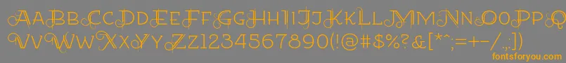Weitere Informationen zur Etharnigno12-Schriftart Etharnigno12-Schriftart – Orangefarbene Schriften auf grauem Hintergrund