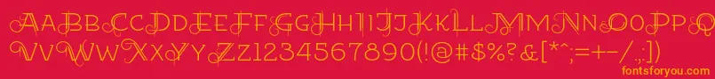 Etharnigno12 Font – Orange Fonts on Red Background