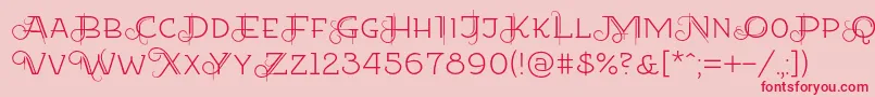 フォントEtharnigno12 – ピンクの背景に赤い文字