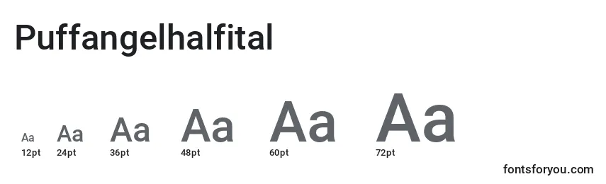Размеры шрифта Puffangelhalfital