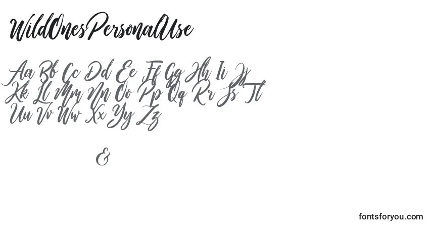 WildOnesPersonalUse Font – alphabet, numbers, special characters