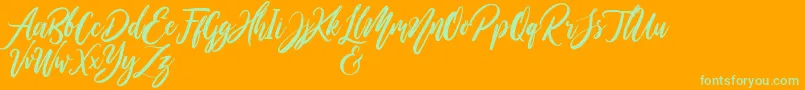 WildOnesPersonalUse-Schriftart – Grüne Schriften auf orangefarbenem Hintergrund