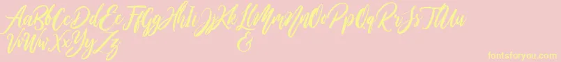 WildOnesPersonalUse-Schriftart – Gelbe Schriften auf rosa Hintergrund