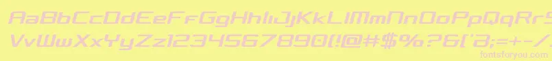 フォントConcieliancondsemital – ピンクのフォント、黄色の背景