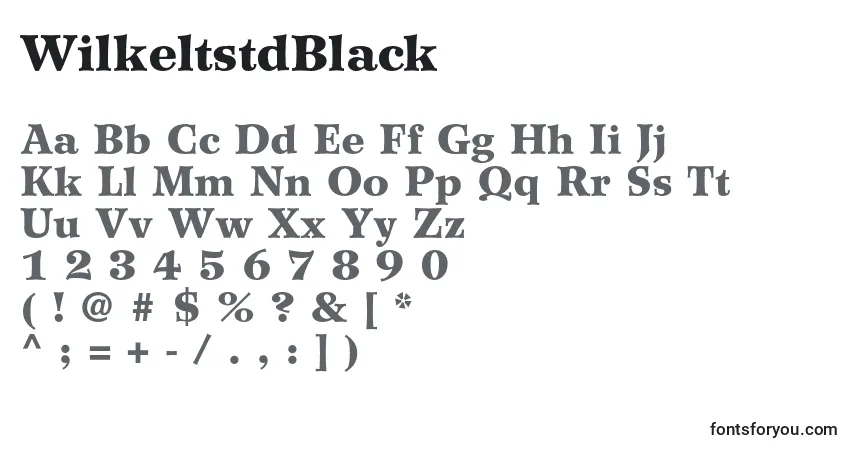 Schriftart WilkeltstdBlack – Alphabet, Zahlen, spezielle Symbole