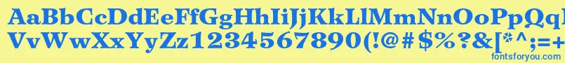 WilkeltstdBlack Font – Blue Fonts on Yellow Background