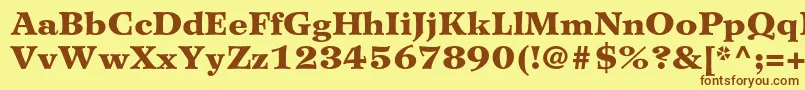 WilkeltstdBlack-fontti – ruskeat fontit keltaisella taustalla