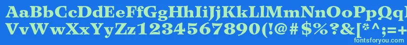 WilkeltstdBlack Font – Green Fonts on Blue Background
