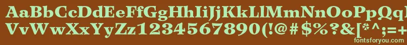 WilkeltstdBlack Font – Green Fonts on Brown Background