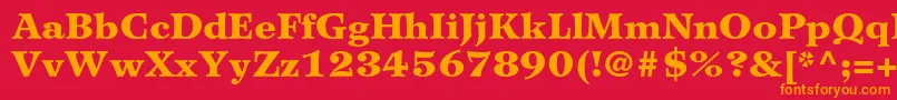 WilkeltstdBlack Font – Orange Fonts on Red Background