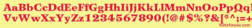 WilkeltstdBlack Font – Red Fonts on Yellow Background