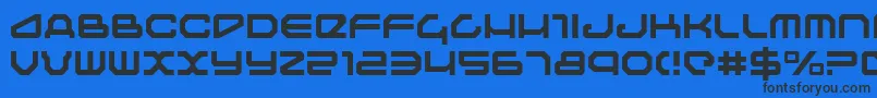 Traveler ffy Font – Black Fonts on Blue Background