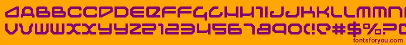 フォントTraveler ffy – オレンジの背景に紫のフォント
