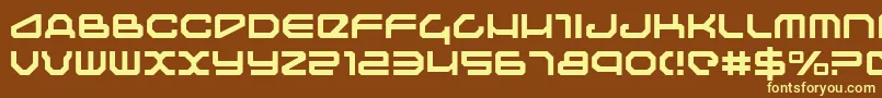 Traveler ffy-fontti – keltaiset fontit ruskealla taustalla