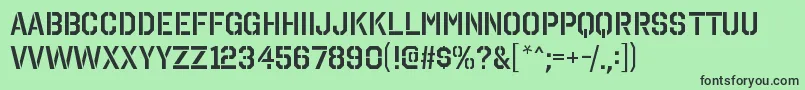 OctinstencilsbRegular Font – Black Fonts on Green Background