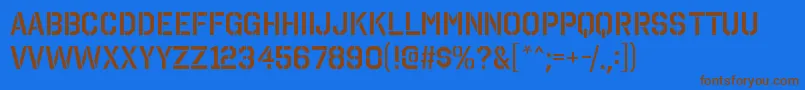 OctinstencilsbRegular Font – Brown Fonts on Blue Background