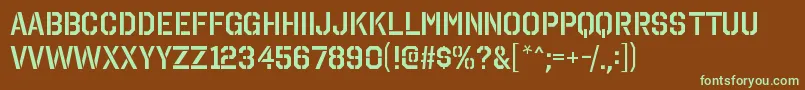 OctinstencilsbRegular-fontti – vihreät fontit ruskealla taustalla